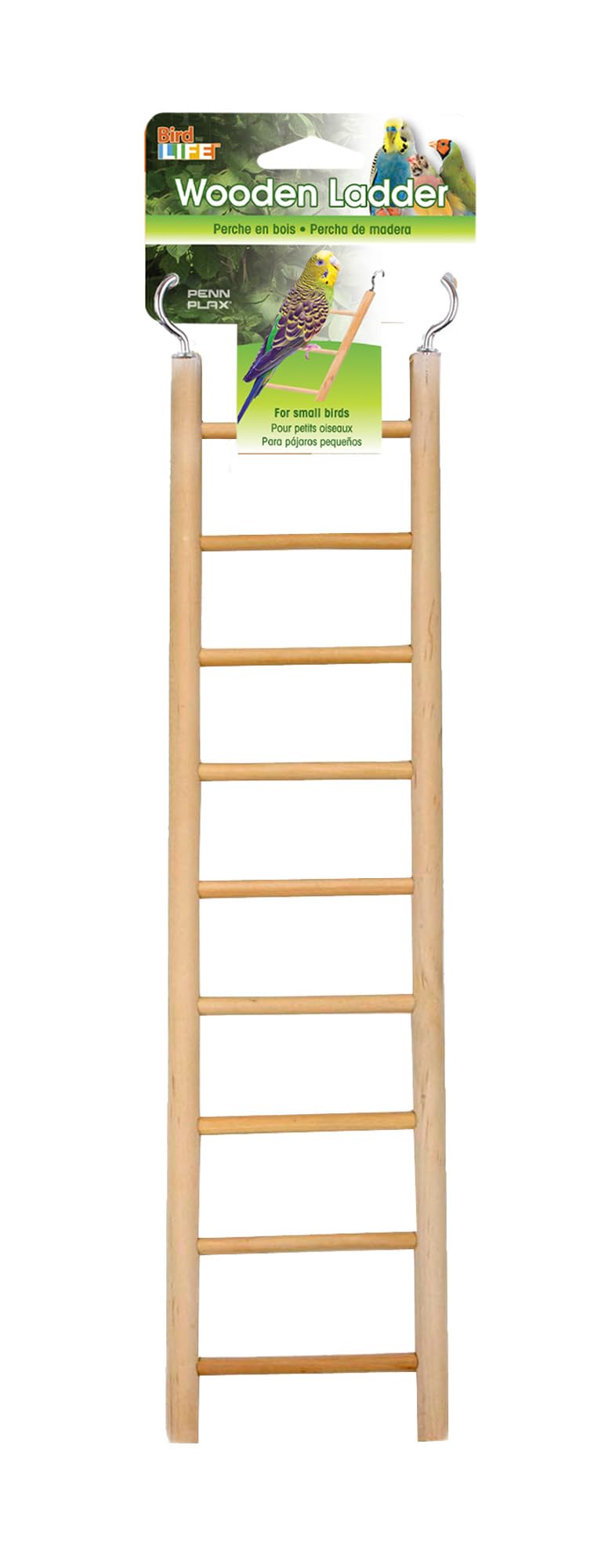 Penn-Plax 9-Step Wooden Bird Ladder | Easy To Install | Fun Exercise For Your Bird (Ba115)