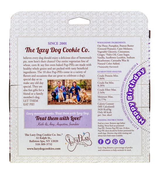 The Lazy Dog Pup-Pie - Original Pup-Pie - Happy Birthday Dog Treat for a Special Dog, 5 oz (Drool Overload, Pie with Treats)