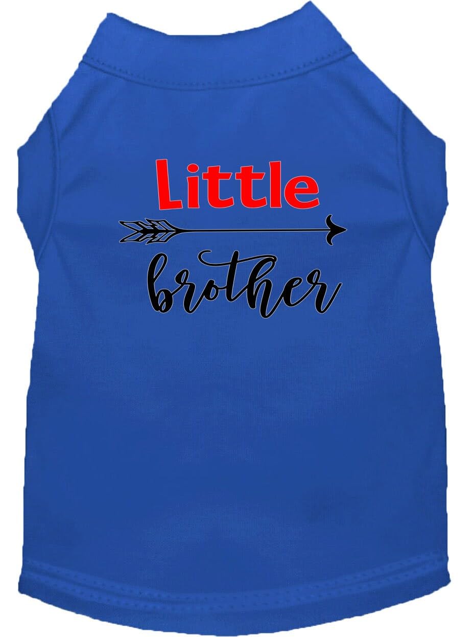 Pet Dog & Cat Shirt Screen Printed, "Little Brother" Blue XL (14-20 lbs.)