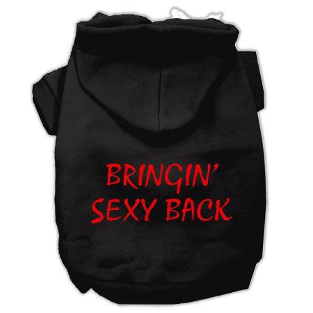 Mirage Pet Products Bringin' Sexy Back Screen Print Pet Hoodies, Small, Black