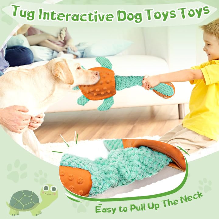 Kachewlulu Large Squeaky Dog Toys - Plush Tug Of War Toy For Small/Medium/Large Dogs Puppy Toys For Teething Training