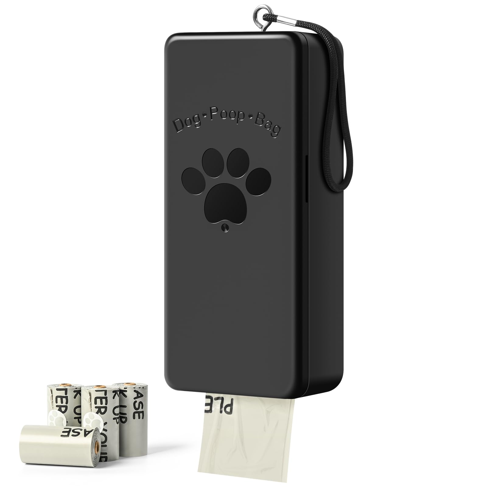 Qeerable Dog Poop Bag Dispenser, Wall-Mounted Dog Bag Dispenser Outdoor Or Indoor For Doggy And Pets, Black Dog Poop Bag Holder 