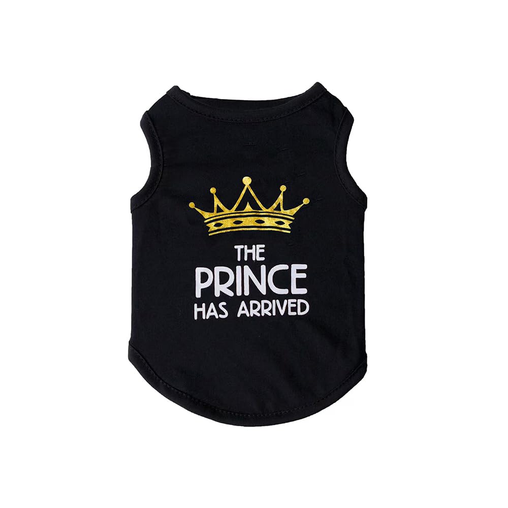 2Pcs Summer Fun Tshirt For Small Dogs Cats - Lightweight Breathable Anti-Fade Soft Non-Irritating Pet Shirts With Flash Crown De