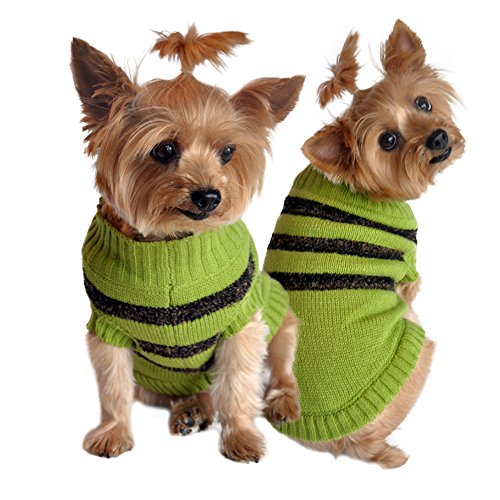 Doggie Design Olive Green Sweater With Fuzzy Small