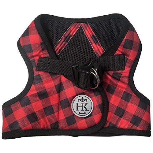 Huxley & Kent Hudson Walking & Training Harness - Buffalo Check (Medium, 15-22Lbs) - Easy Control Step-In Mesh Vest Harness With