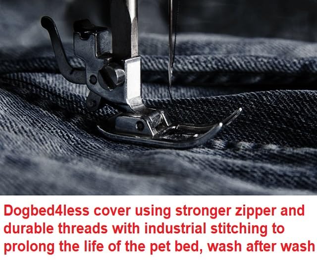 Dogbed4Less Heavy Duty Black Canvas Duvet Pet Dog Bed Cover, Extra Large 40'X35' - Replacement Cover Only