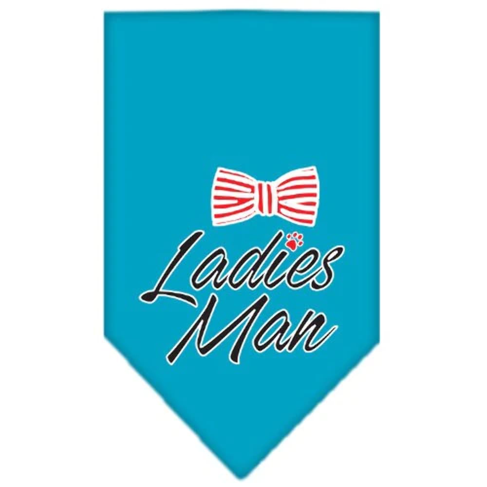 Pet and Dog Bandana Screen Printed, &quot;Ladies Man&quot; Navy Blue Small