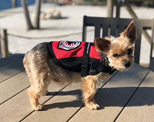 Premium Emotional Support Dog Vest | Esa Dog Vest | Mesh Cooling Panel | Emotional Support Dog Harness | Includes 5 Federal Law Esa Handout Cards (14' - 17' Girth, Red)