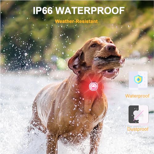 Tubasion Upgraded 8 Modes Rechargeable Dog Collar Light For Night Walking, Ip66 Waterproof Silicone Band Safety Clip On For Nigh