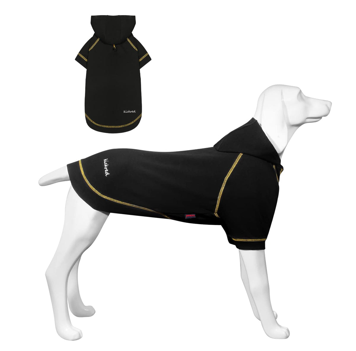 Kickred Basic Dog Hoodie Sweatshirts, Pet Clothes Hoodies Sweater With Hat And Leash Hole, Soft Cotton Outfit Coat For Large Medium Small Dogs