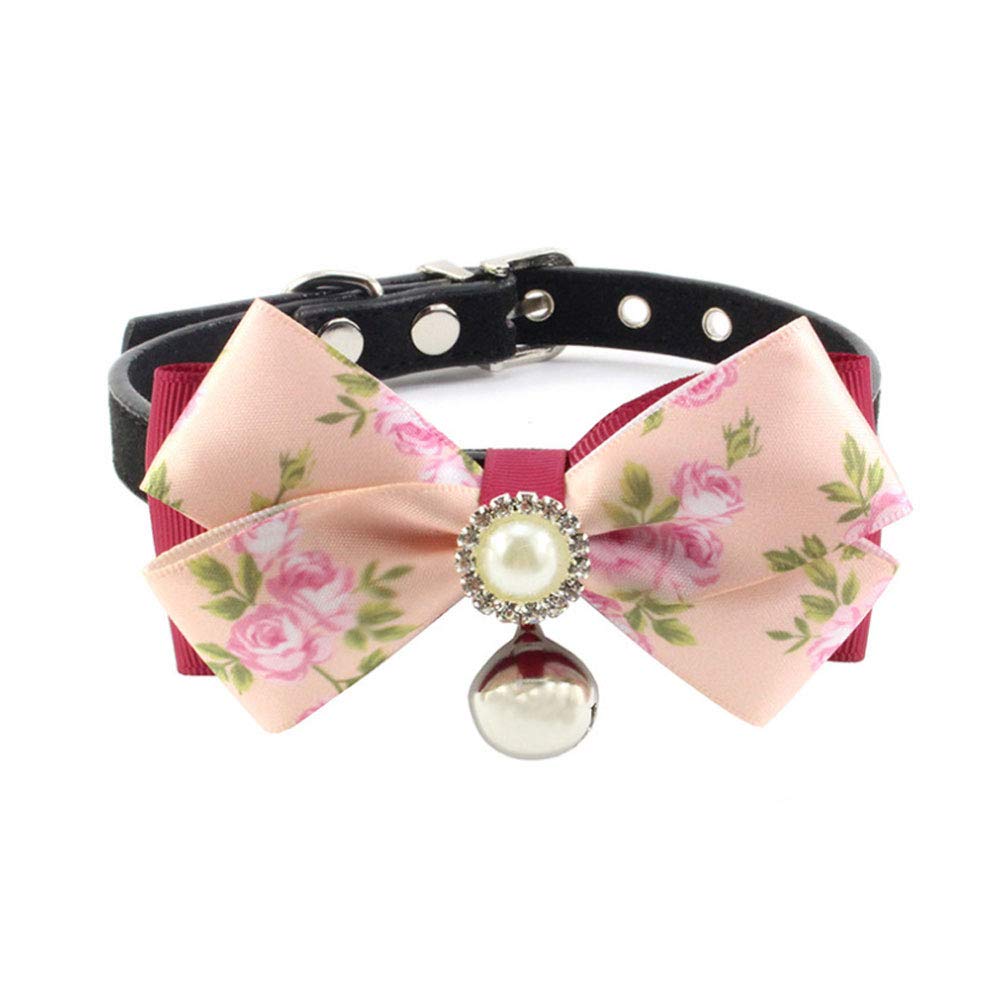 Petfavorites Bling Rhinestone Kimono Bow Tie Cat Collar With Bell For Small Dogs Female Kitten - Chihuahua Yorkie Clothes Access