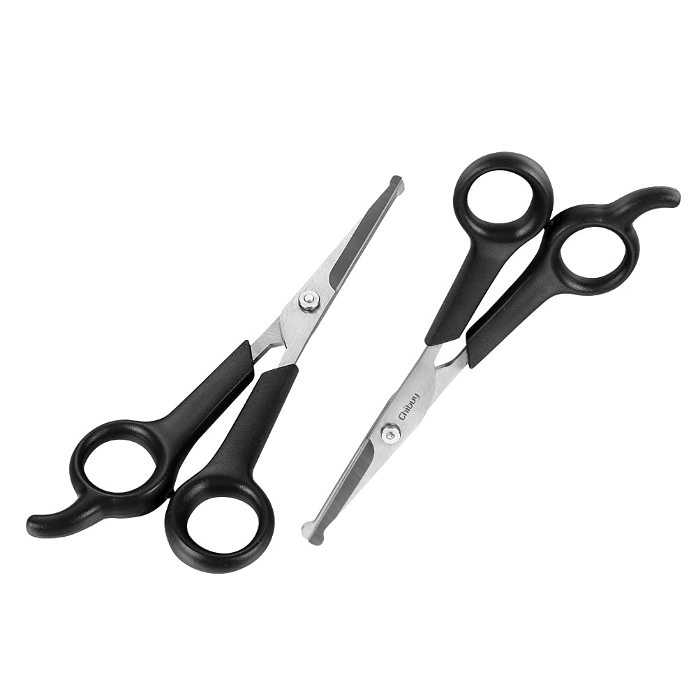 Chibuy Pet Grooming Scissors Set For Dogs & Cats With Safety Round Tips Dog Eye Cut Stainless Steel Dog Grooming Scissors Kit, Home Professional Pet Grooming Tools -For Large & Small Animals