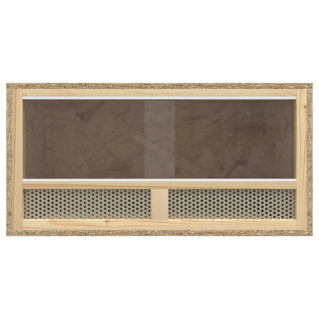 vidaXL Terrarium - Engineered Wood & Glass Box / 23.6"x11.8"x11.8" - Safe Reptile Feeding Cage with Steel Airflow Nets