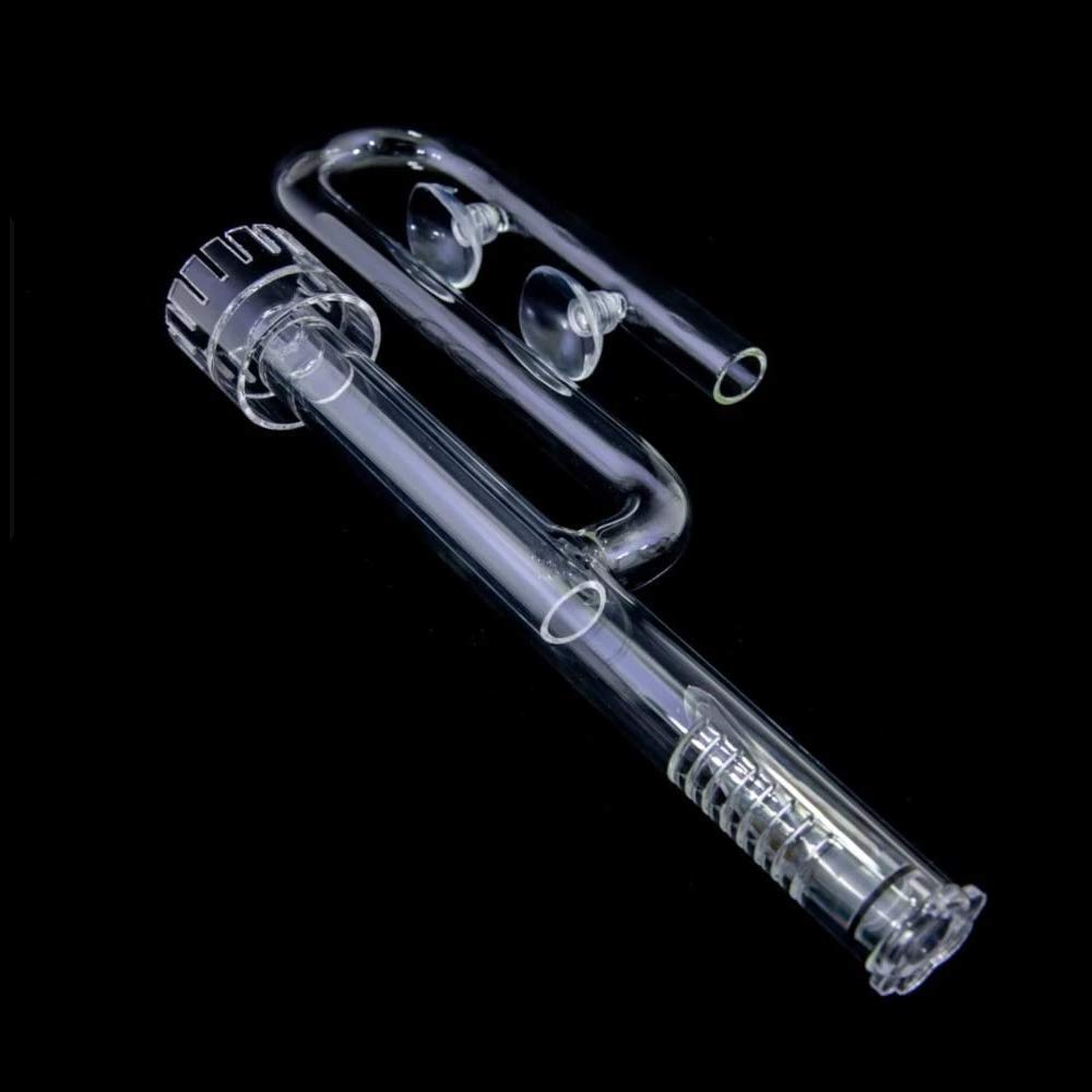 Fzone Aquatic Glass Lily Pipe Inflow With Surface Skimmer For Aquarium Filter 5/8''(16/22Mm) Tubing