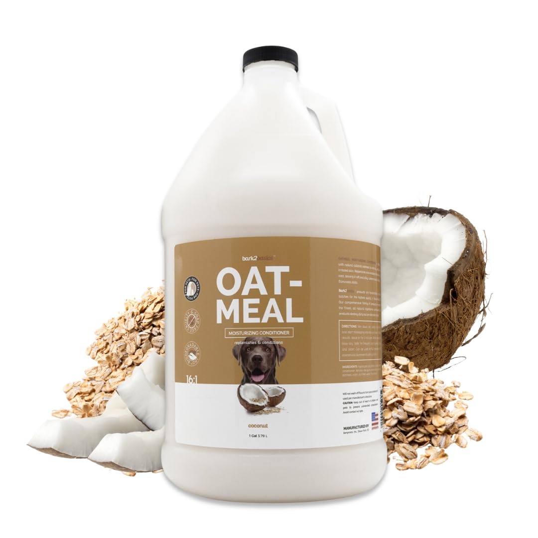 Bark2Basics Oatmeal Conditioner, Gallon - Natural Ingredients, Moisturizing, Hydrating, Crafted with Colloidal Oatmeal, Relieves