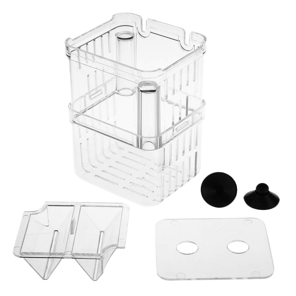 Senzeal Aquarium Fish Breeder Box Plastic Fish Isolation Breeding Box Hatching Incubator Box For Baby Fish Shrimp Clownfish Guppy