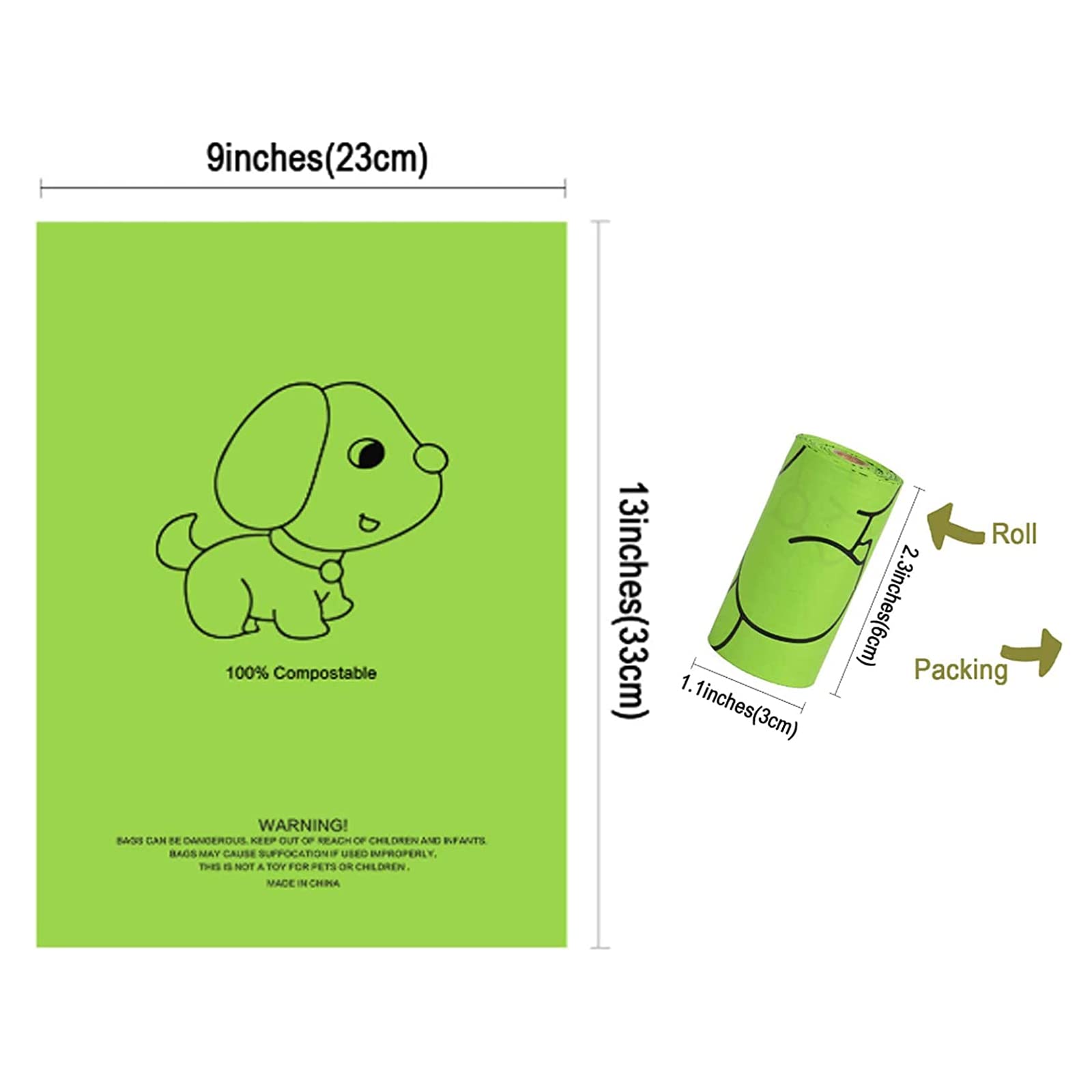 Petmolico Dog Poop Bag Holder Leash Attachment, Pet Waste Bag Dispenser Zippered Pouch, Fits Any Leash, Includes Free Roll Of Do