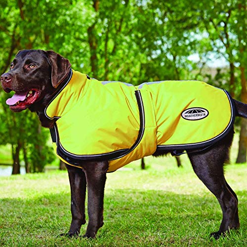 Weatherbeeta Comfitec Reflective Parka 300D Deluxe Dog Coat, Yellow, 24'