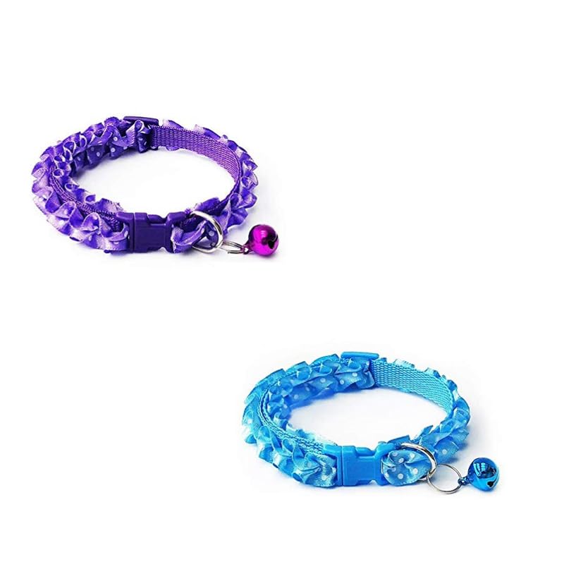 Dog Trust Pack Of 2 Pcs Collar Ribbion Collar For Your Kitten Pupies Dog Size 10 Mm Random Color