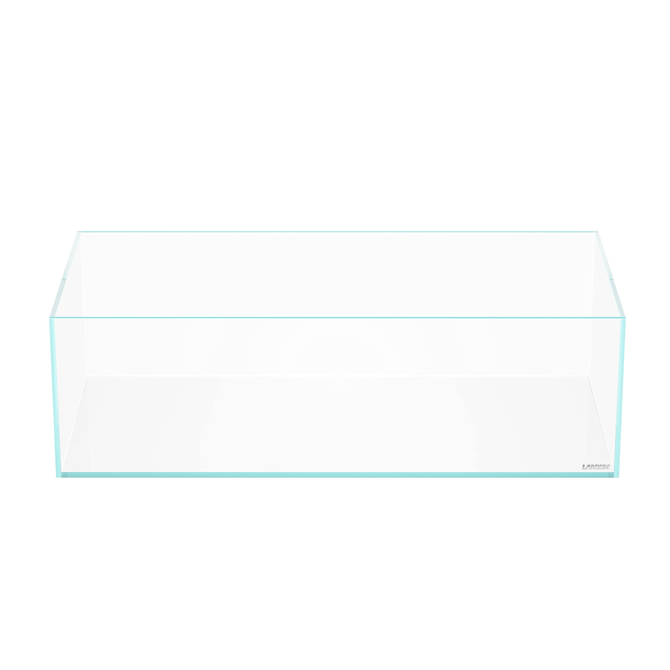 LANEDN 60S 7.9 Gal Shallow Aquarium Tank, Shallow Fish Tank, Rimless Low Iron Tank W23.6  D11.8  H7.1 in(60x30x18cm); 5mm Thickn