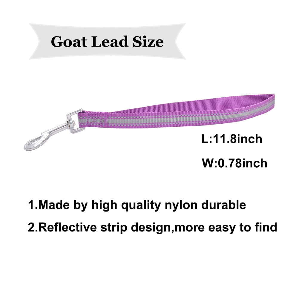 8 Pieces Goat Lead And Goat Collars Set, Nylon 11 Inch Goat Lead With Reflective Strip Design And Nylon Goat Collar For Small Farm Animal Goat Cow Horse Sheep (Multicolor)