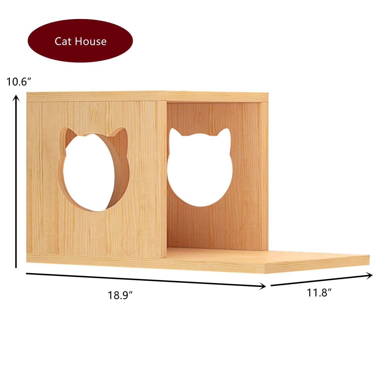 Shengocase Solid Wood Wall Mounted Carpet-Covered Cat Shelves, Cat Wall Furnitures, Floating Shelves, Steps Stairs Perch