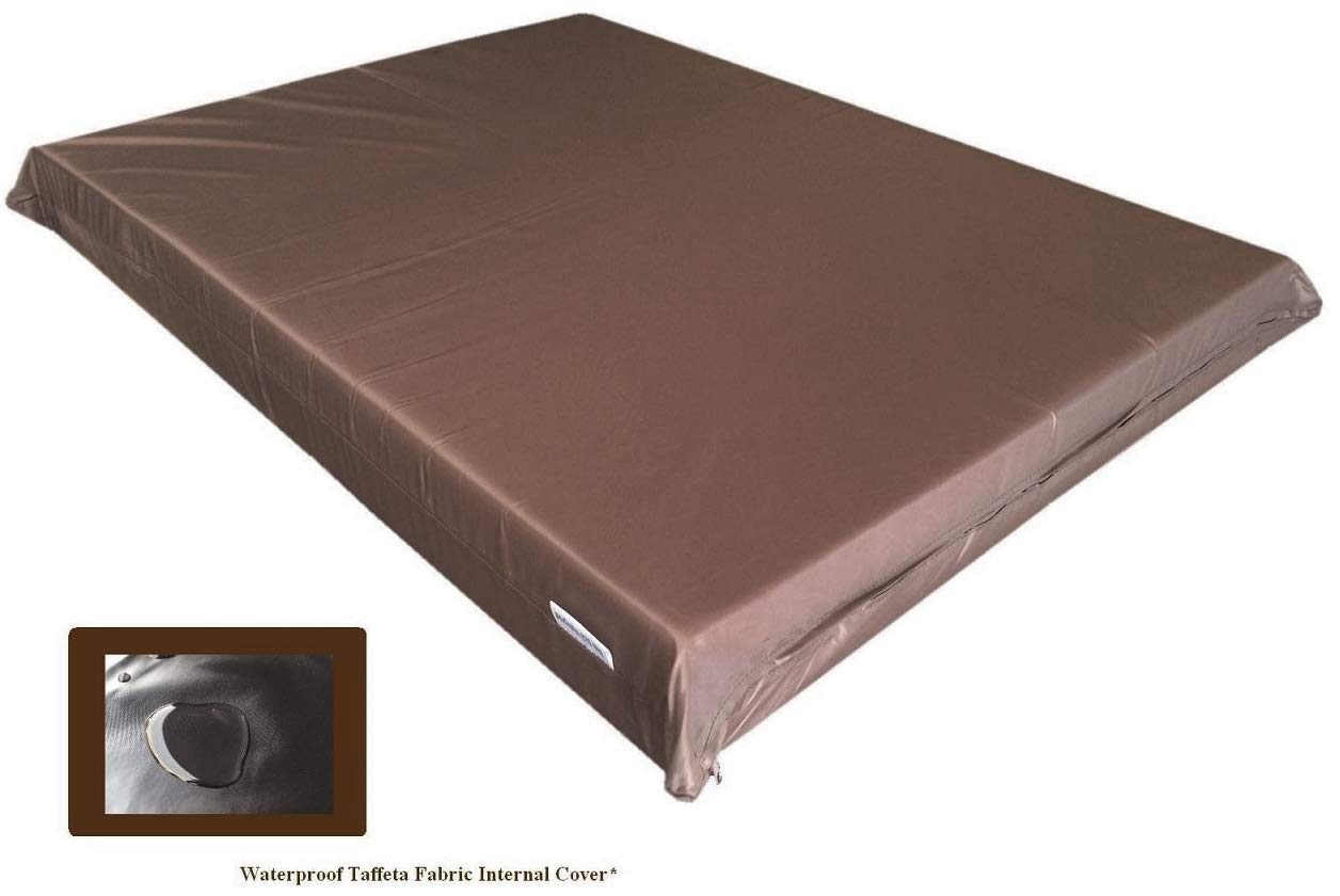 High Density Solid Blue Cooling Gel Infused Memory Foam Pad Dog Pet Bed + Internal Waterproof Cover (55X37X4 Inches (2Pack))