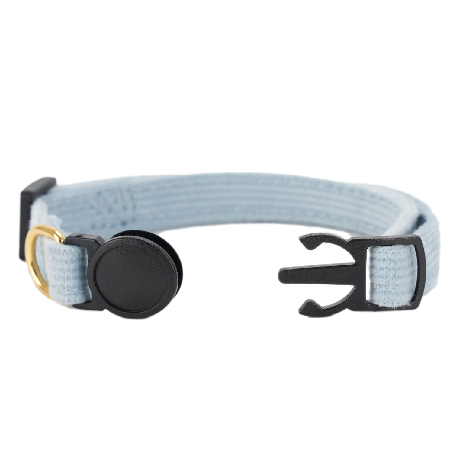Petiry Soft Corduroy Cat Collar, Plaid Pattern, With Bell And Bowtie, Safety Breakaway Clasp, Adjustable For Kitten And Cats Blu