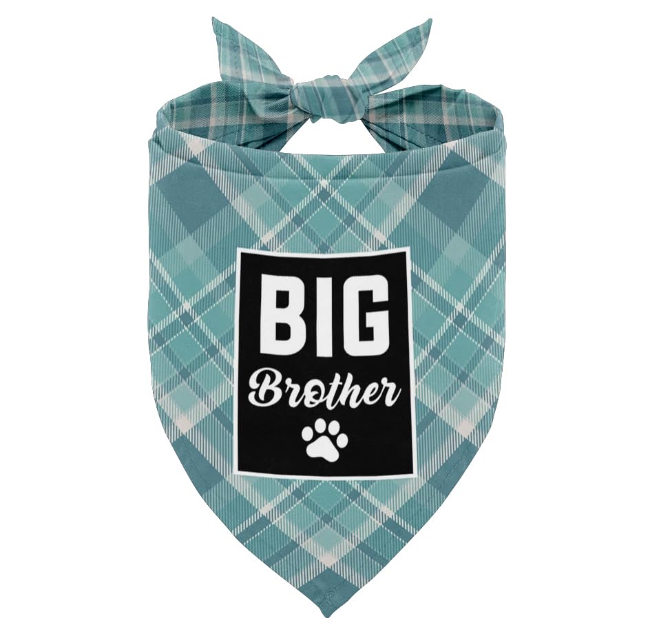 Dog Bandana, Big Brother Dog Bandana, Dog Scarf Plaid Printing, Dog Scarf Accessories, Dog Bandana Pet Scarf, Pet Plaid Scarf Ge