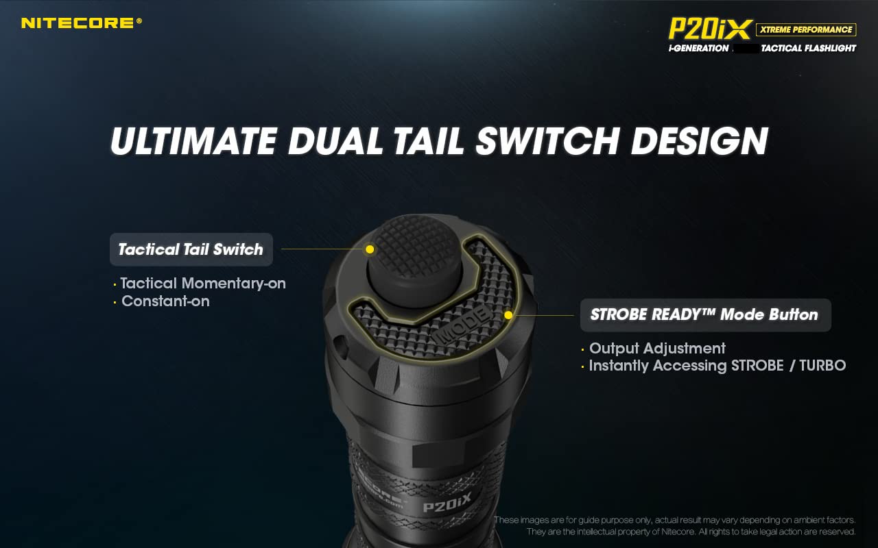 Nitecore P20Ix Tactical Flashlight, 4000 Lumen Usb-C Rechargeable High Lumen Super Bright With Lumentac Organizer