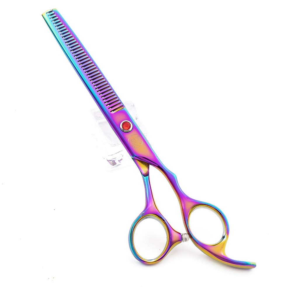 Moontay Professional 7.0' Dog Grooming Scissors Set, 4-Pieces Straight, Upward Curved, Downward Curved, Thinning/Blending Shears For Dog, Cat And Pets, Jp Stainless Steel, Multicolour