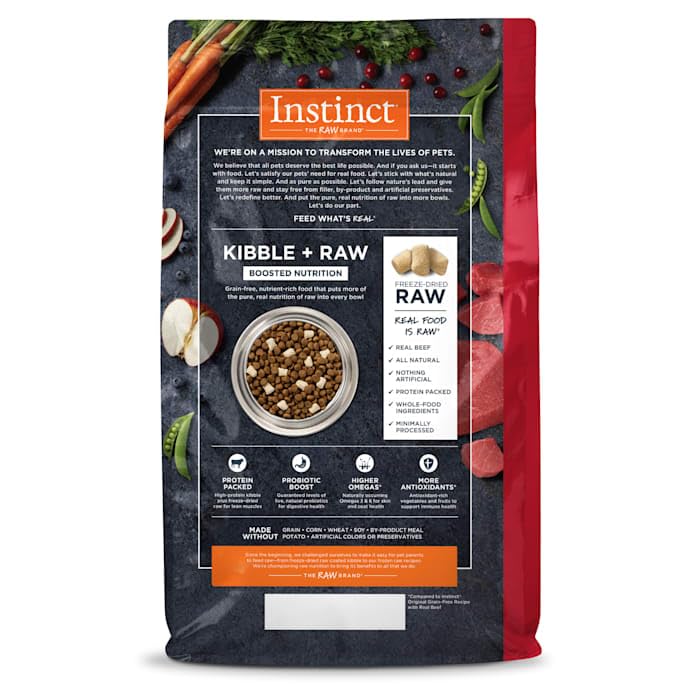 Instinct Raw Boost Grain Free Recipe with Real Beef Natural Dry Dog Food, 20 lb. Bag