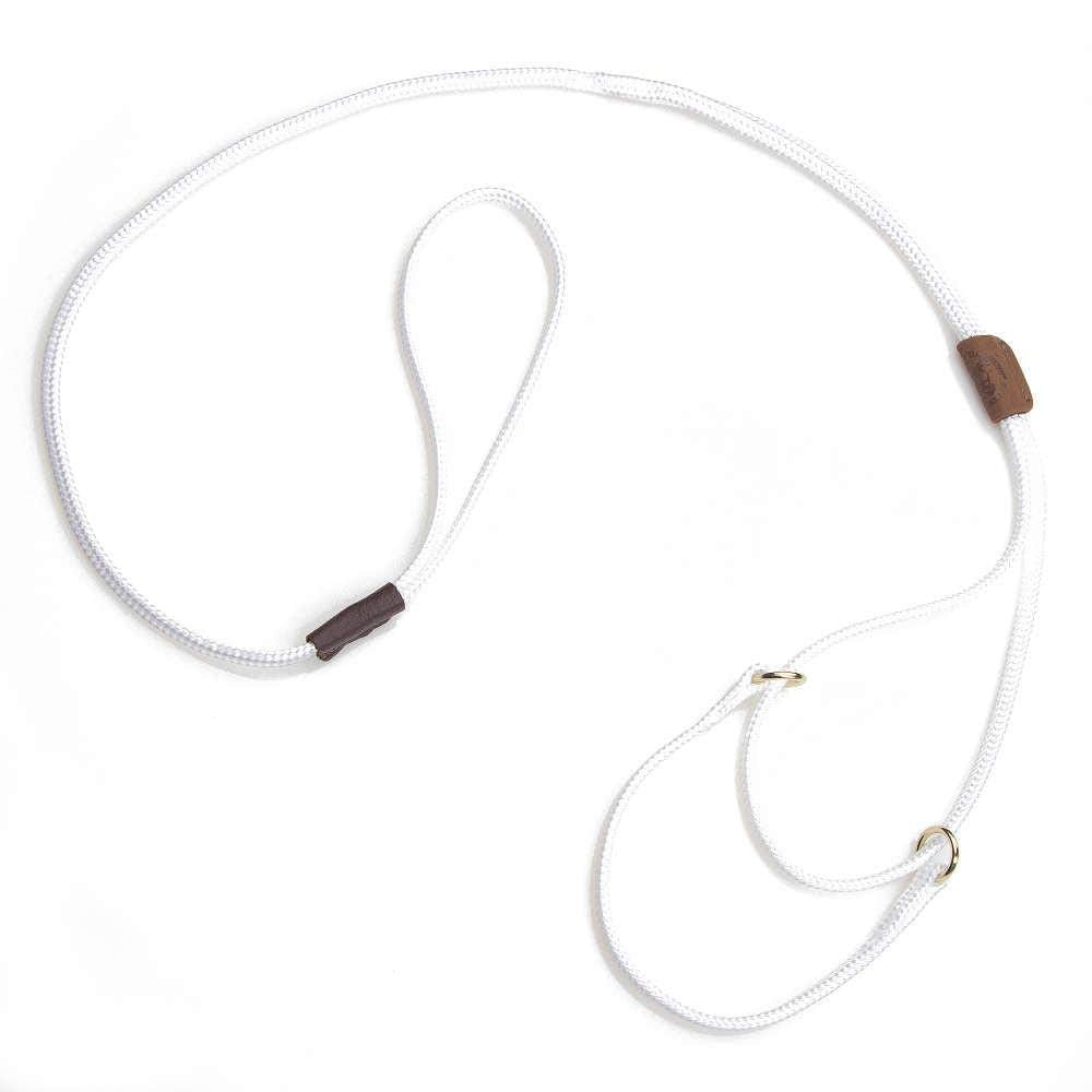 Mendota Pet Show Martingale Style Leash - Leash & Collar Combo, Made In The Usa - White, 10 In X 1/8 In X 40 In