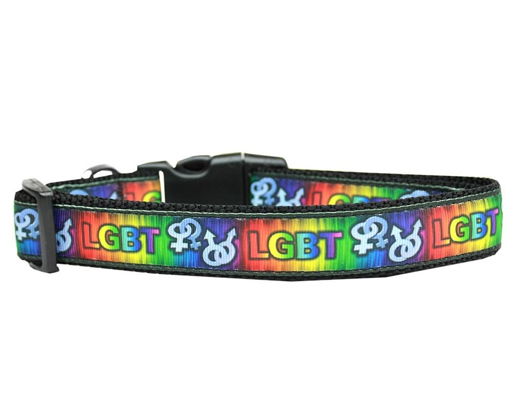 Pet Dog & Cat Nylon Collar or Leash, &quot;LGBT&quot; MD Collar