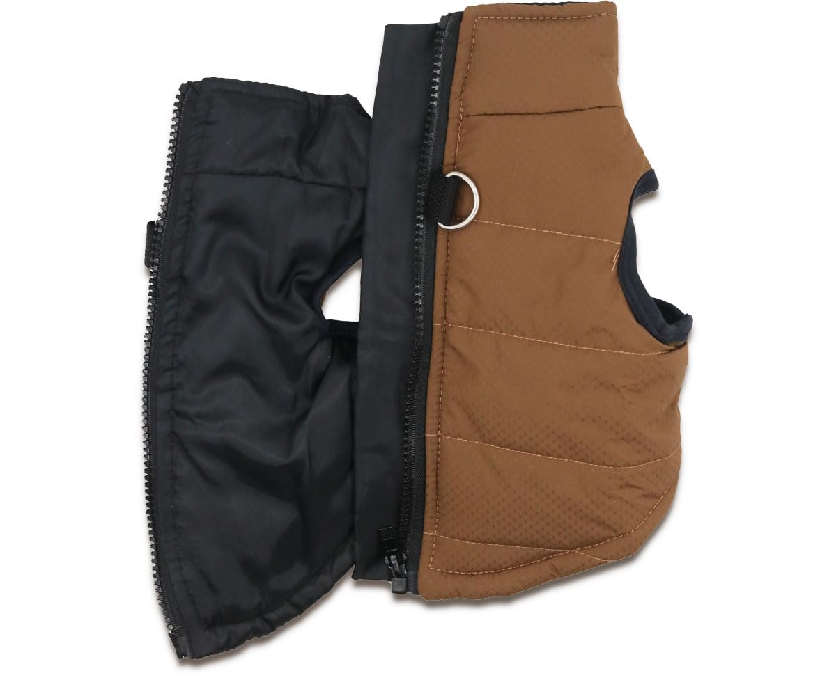 Small Dog Coats Warm Winter Dog Jacket Pet Dog Jackets Puppy Cold Weather Coat Pet Clothes For Small Dogs, Brown, X-Large