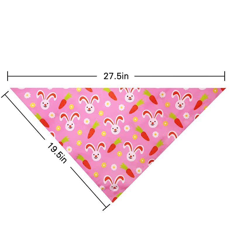 2 Pack Easter Dog Cat Bandana, Holiday Bunny And Carrot Bandana For Pets Puppies (Pattern 2, Large)