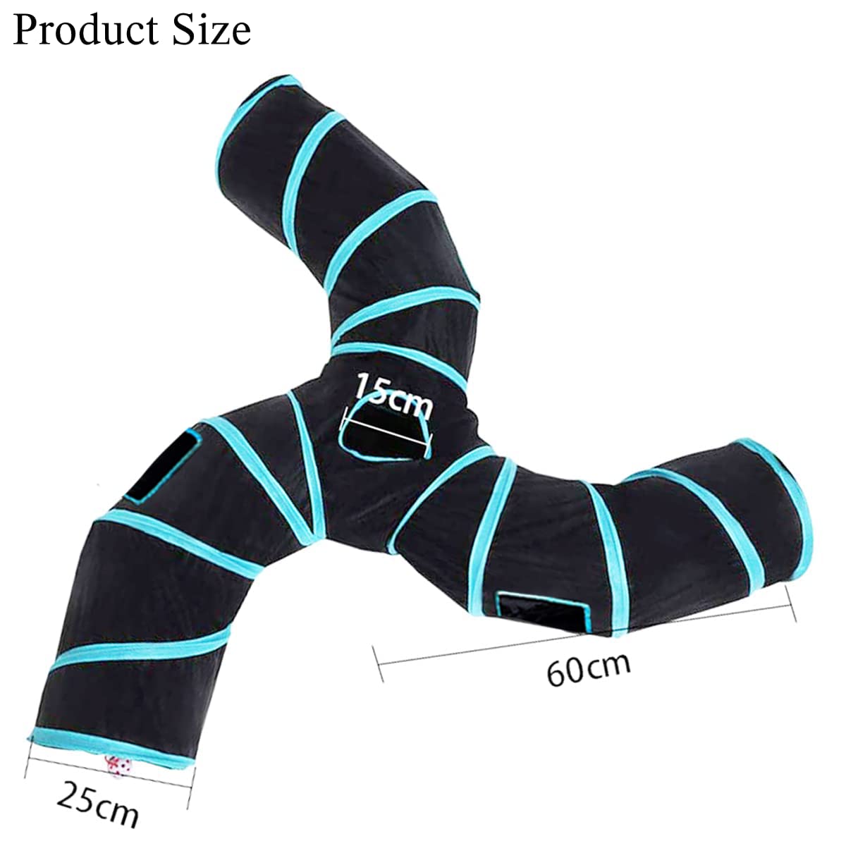 Cat Tunnel,3 Way Large Collapsible Tunnels Tube Upgrade With 4 Peek Hole,S-Shaped Maze House Play Toy Interactive Cat Toy For Ca