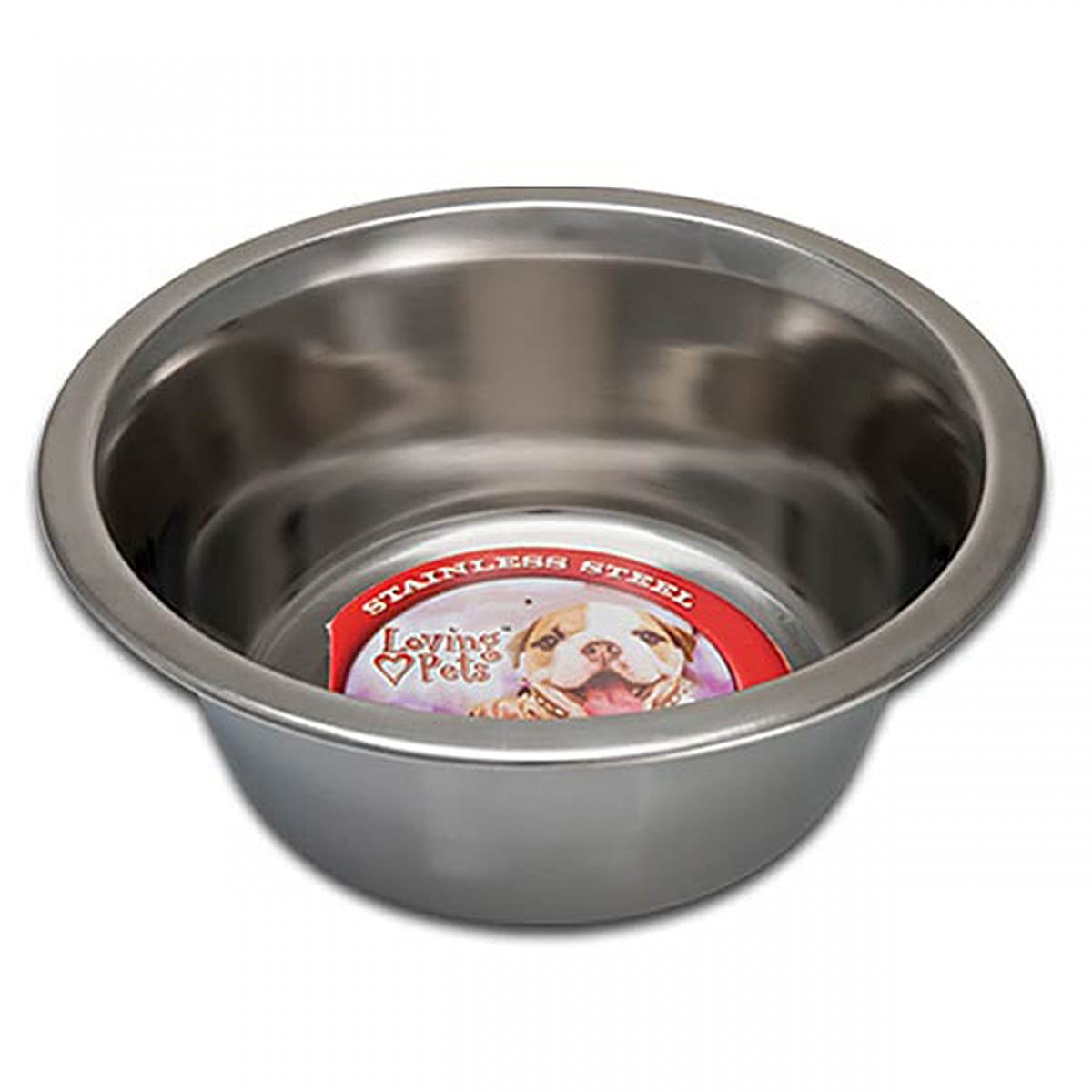 Loving Pets Standard Stainless Dish Dog Bowl, 3-Quart