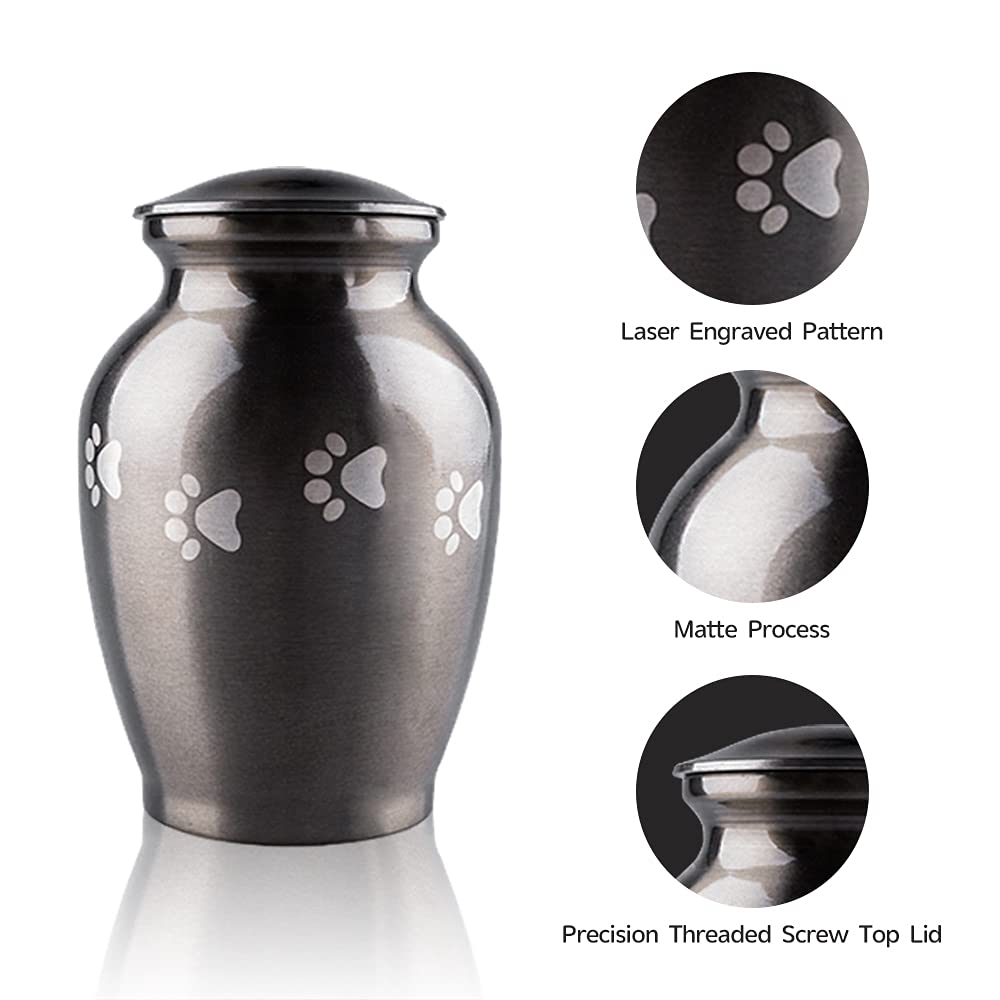 Pcs Pet Memorial Cremation Urns For Dogs And Cats Ashes, Dog Keepsake Urns For Ashes With Paw Prints-Medium