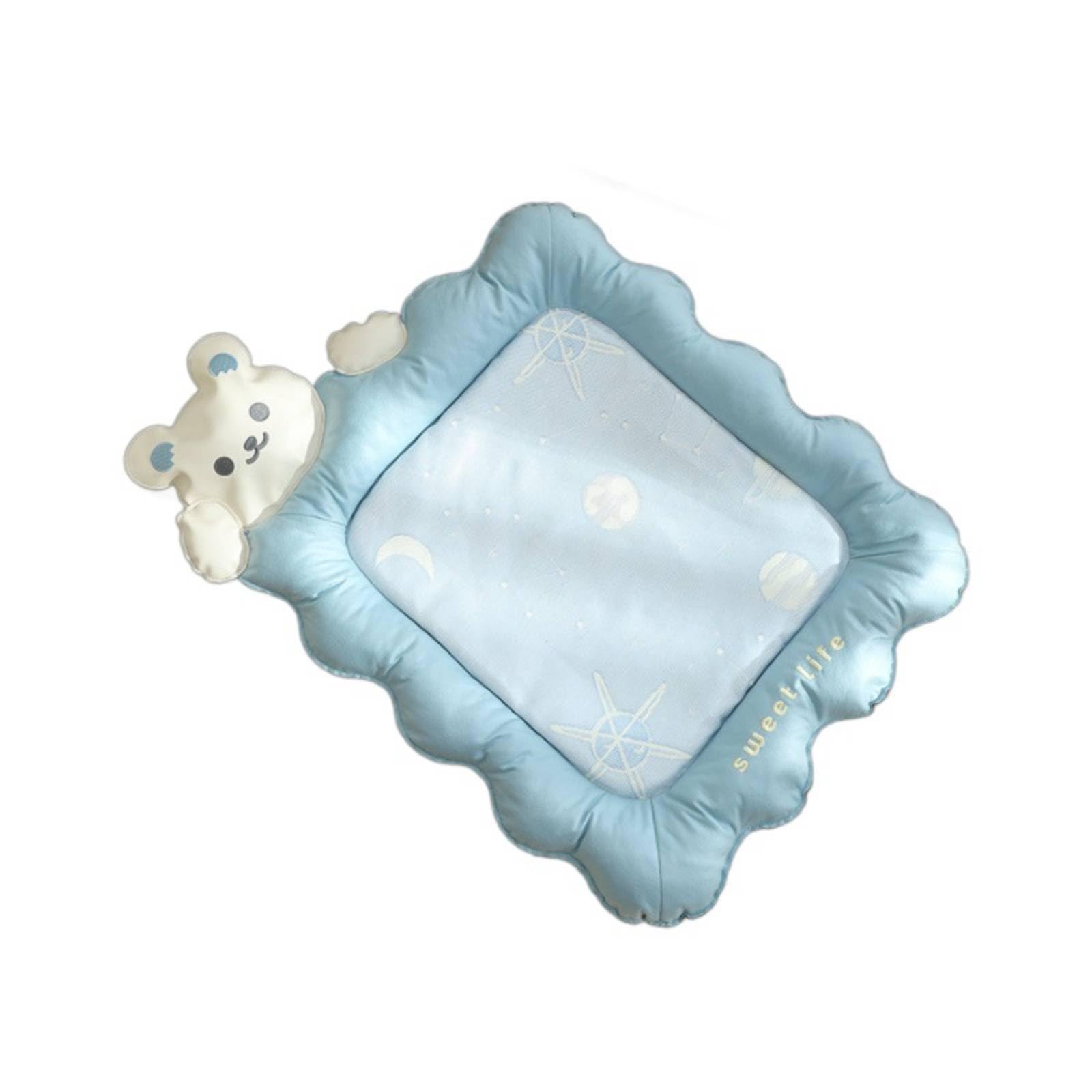 Merishopp IceSilk Feline Cooling Mat Cushioned Border Small Dog Cooling Mat BearShaped TreatshapedStyle for Summer, 7500G | P