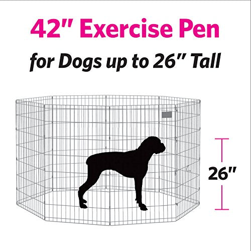 Midwest Homes For Pets Dog Exercise Pen & Playpen, 24'W X 42'H, No Door, Gold Zinc