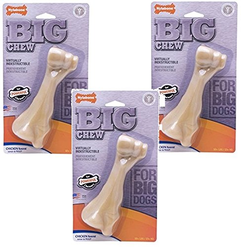 (3 Pack) Nylabone Monster Big Chew Beef Flavored Durable Bone For Large Breeds