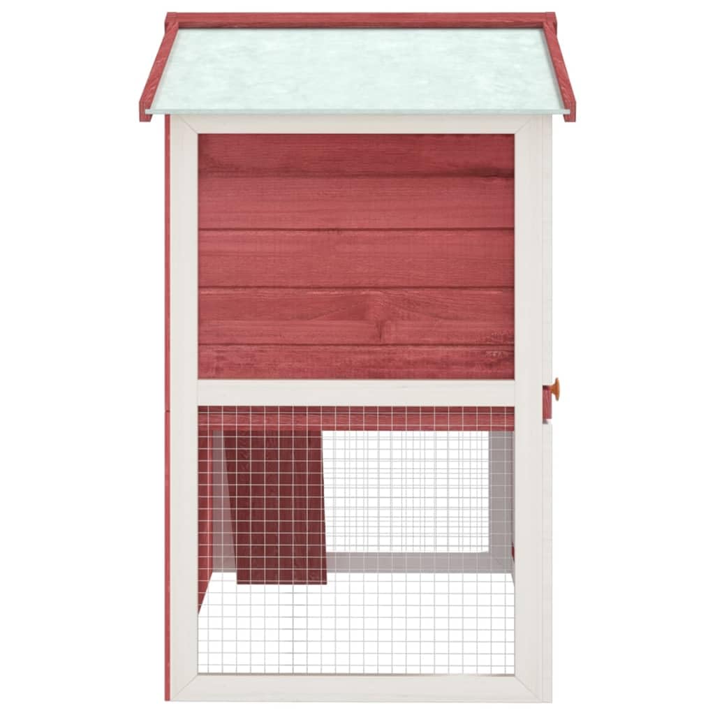 vidaXL Outdoor Rabbit Hutch with 3 Doors, 2-Layer Wooden Pet Enclosure with Wire Mesh, Easy-Clean Design, Secure Living Space for Small Animals