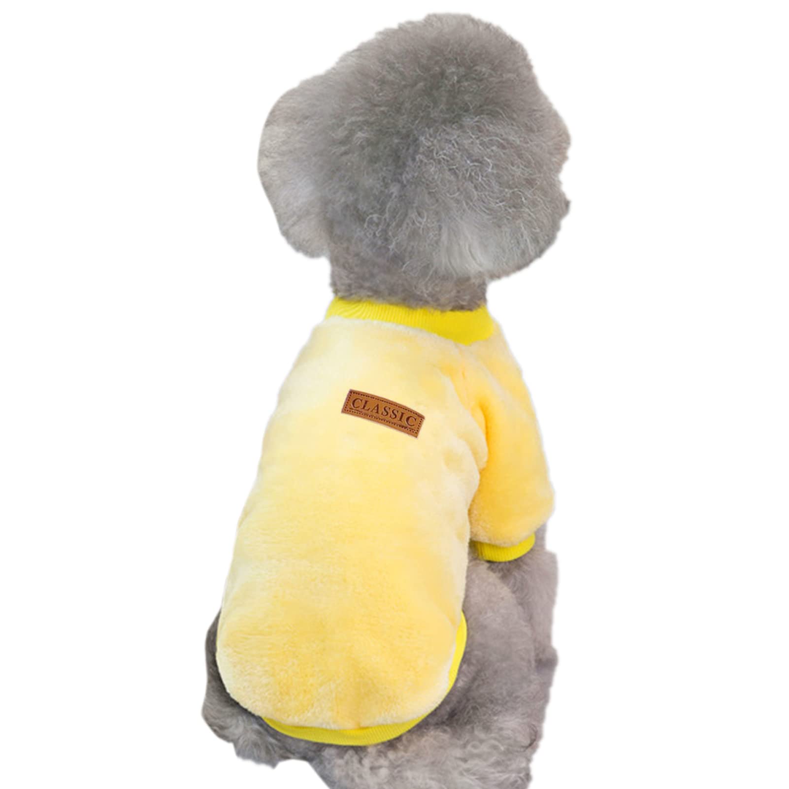 Jecikelon Pet Dog Clothes Dog Sweater Soft Thickening Warm Pup Dogs Shirt Winter Puppy Sweater For Dogs (Z01-Yellow, Small)