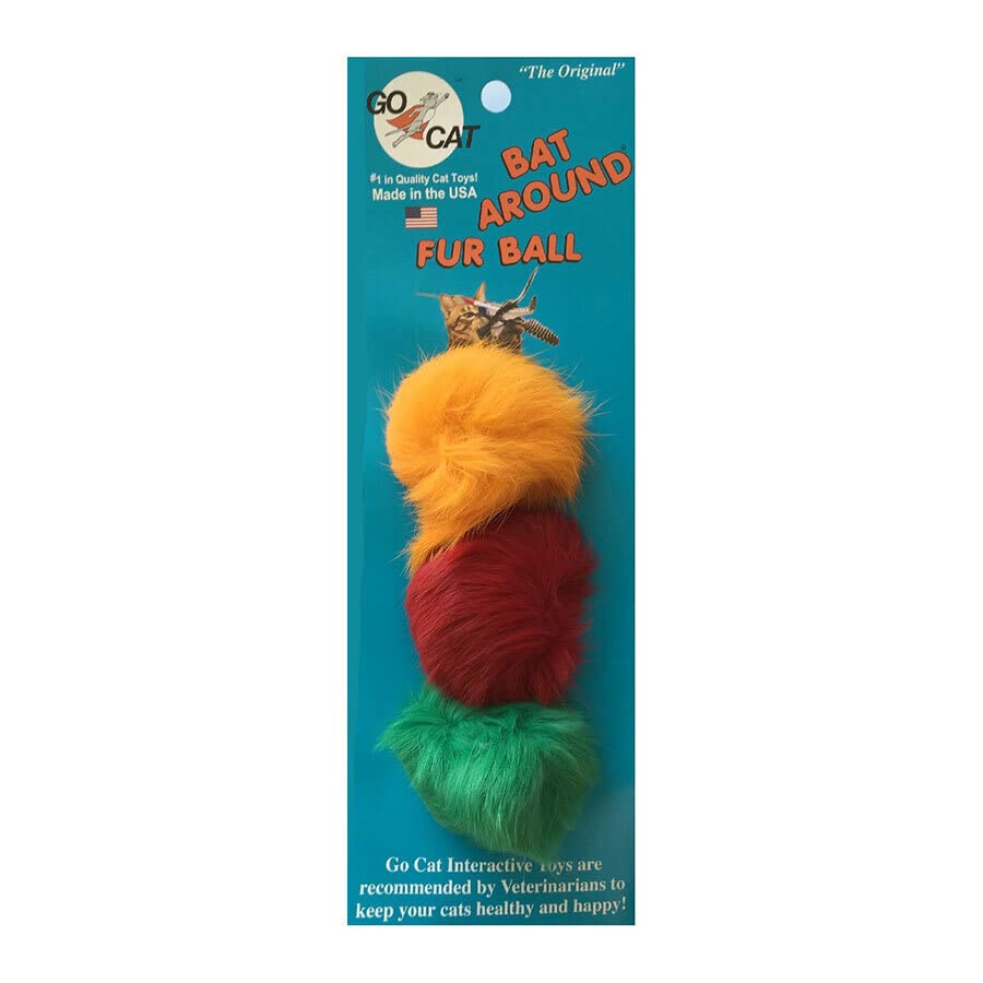 3 Count Of Bat Arounds: Fur Ball Cat Toy From Da Bird