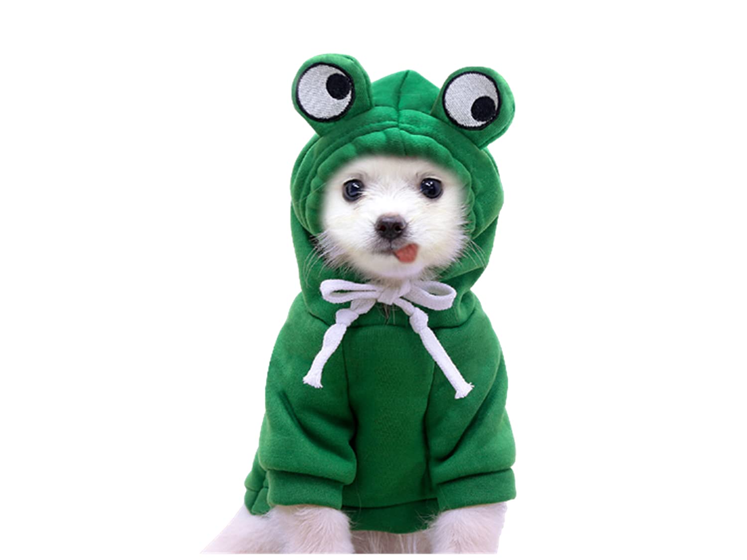 Frieyss Cute Green Dog Hoodie Clothes Costume Dog Fleece Sweater For Dogs Puppy Coat Dog Warm Clothe (Green, Xx-Large)