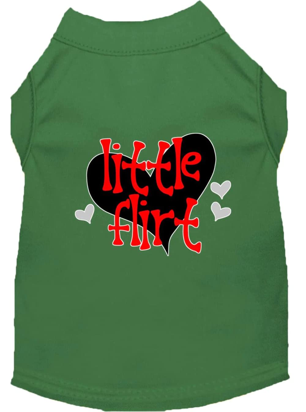 Pet Dog & Cat Shirt Screen Printed, "Little Flirt" Emerald Green XL (14-20 lbs.)
