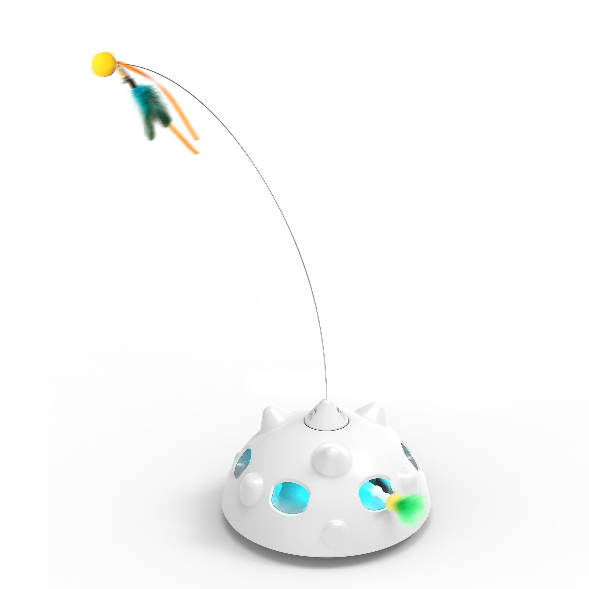 Cat Toys For Indoor Cats - Rechargeable Silent Interactive Automatic Cat Toy | Electric Feather Cat Bird Toy | Electric Cat Teas