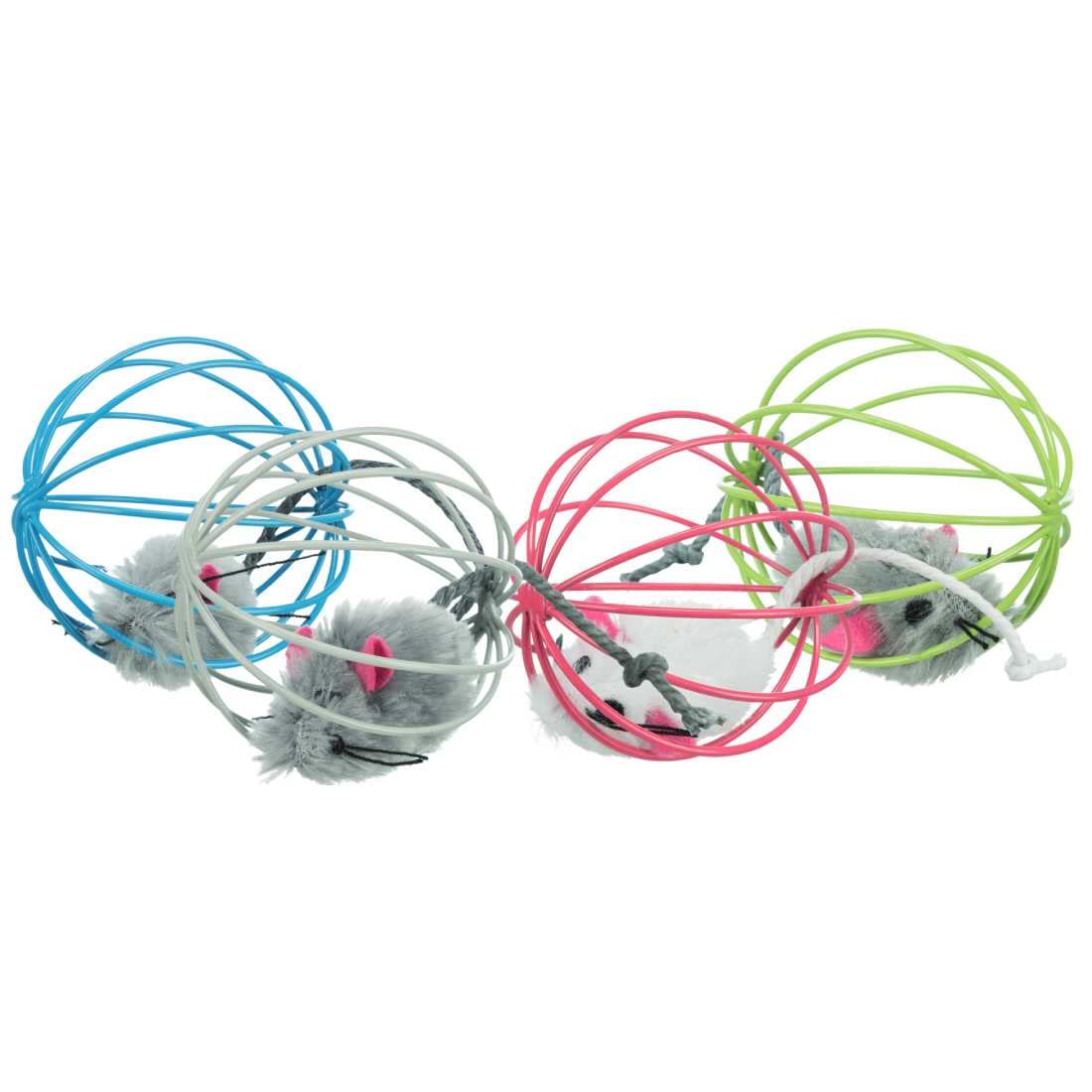 Trixie Mouse In A Wire Ball Toy For Cats  Fun Rolling Interactive Toy With Faux Mouse Inside, Perfect Cat Toy For Indoor Play, 