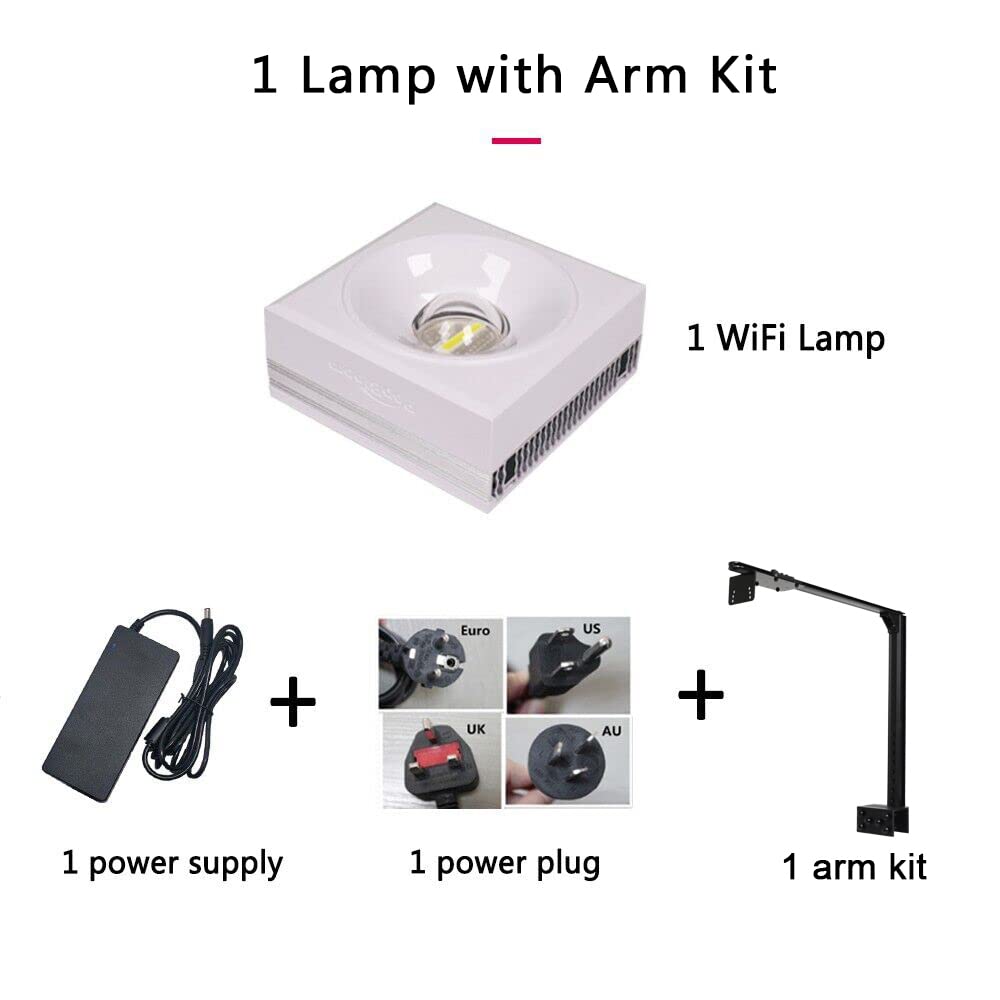 Popbloom Rl90 Freshwater Led Aquarium Light, App Control Planted Aquarium Light Full Spectrum For 16'-28' Freshwater Fishes Plants Tank, High Power & Programmable (1 Light With Arm Kit)